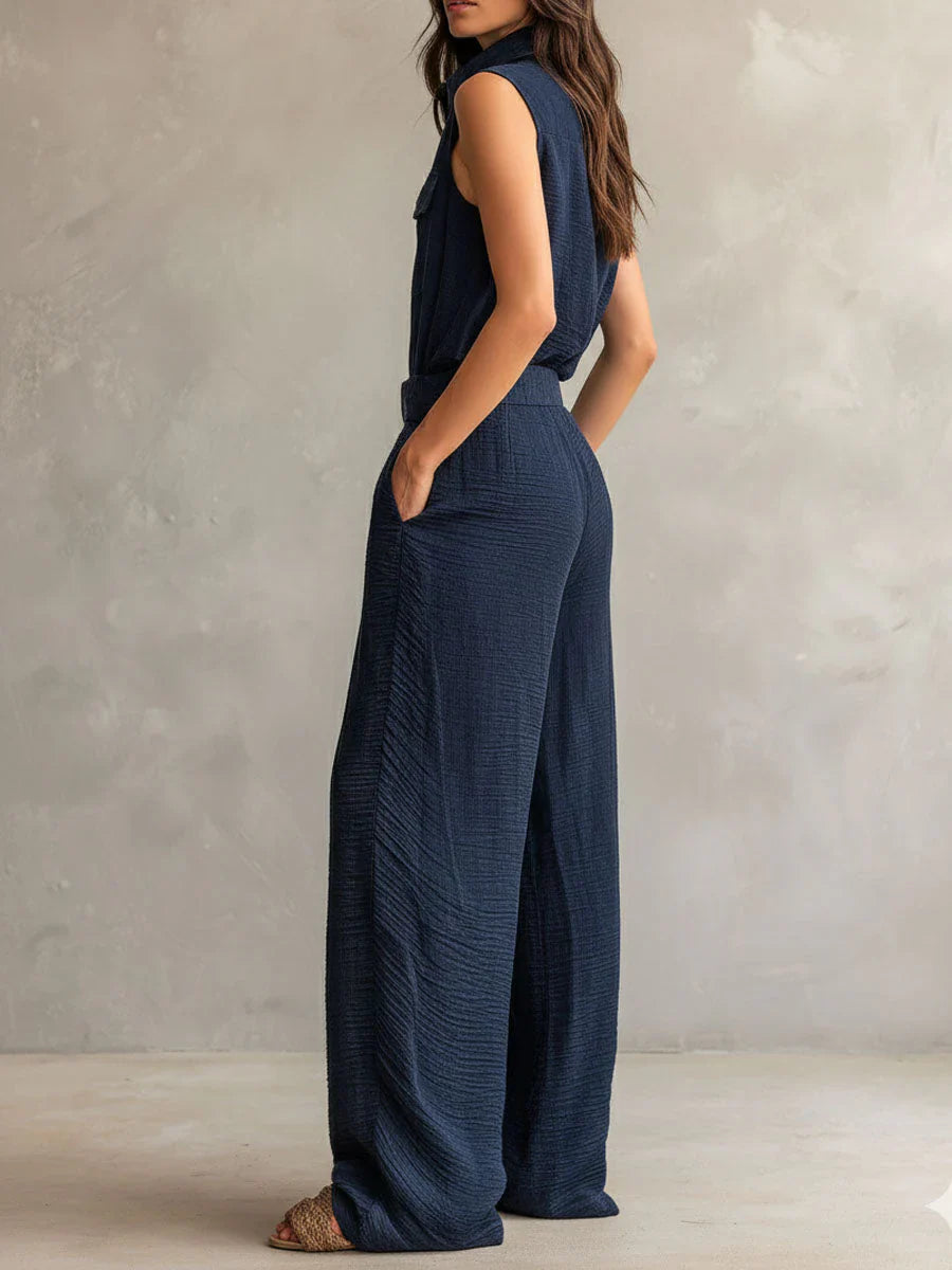 Sabina Varallo™ Belted Utility Jumpsuit for Effortless Style