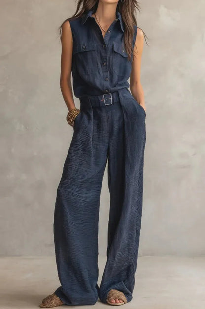 Sabina Varallo™ Belted Utility Jumpsuit for Effortless Style