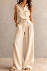 Sabina Varallo™ Belted Utility Jumpsuit for Effortless Style