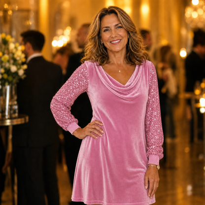 Sabrina Bertacchi™ Elegant Sequin Sleeve Evening Dress