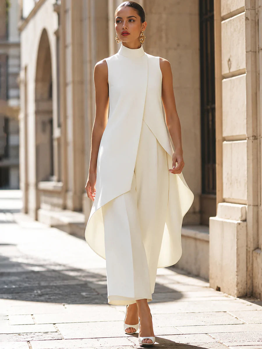 Sabrina Provenzano™ Sculpted High-Neck Co-ord Set for Effortless Polish