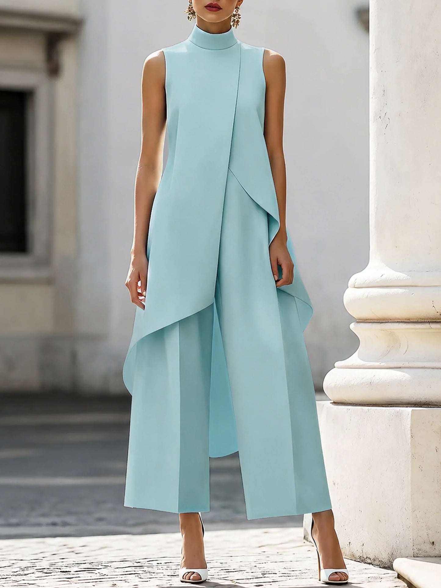 Sabrina Provenzano™ Sculpted High-Neck Co-ord Set for Effortless Polish