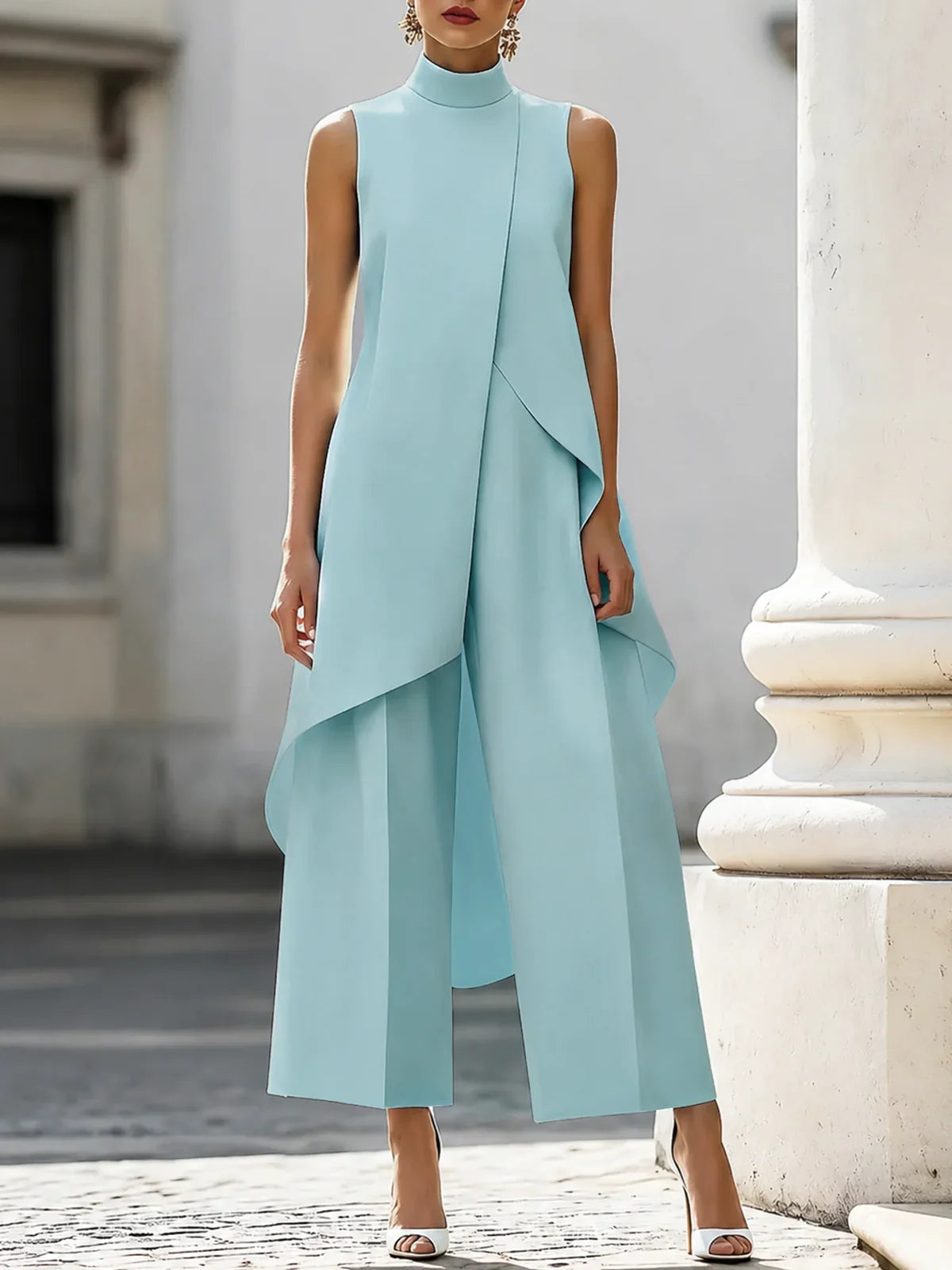 Sabrina Provenzano™ Sculpted High-Neck Co-ord Set for Effortless Polish