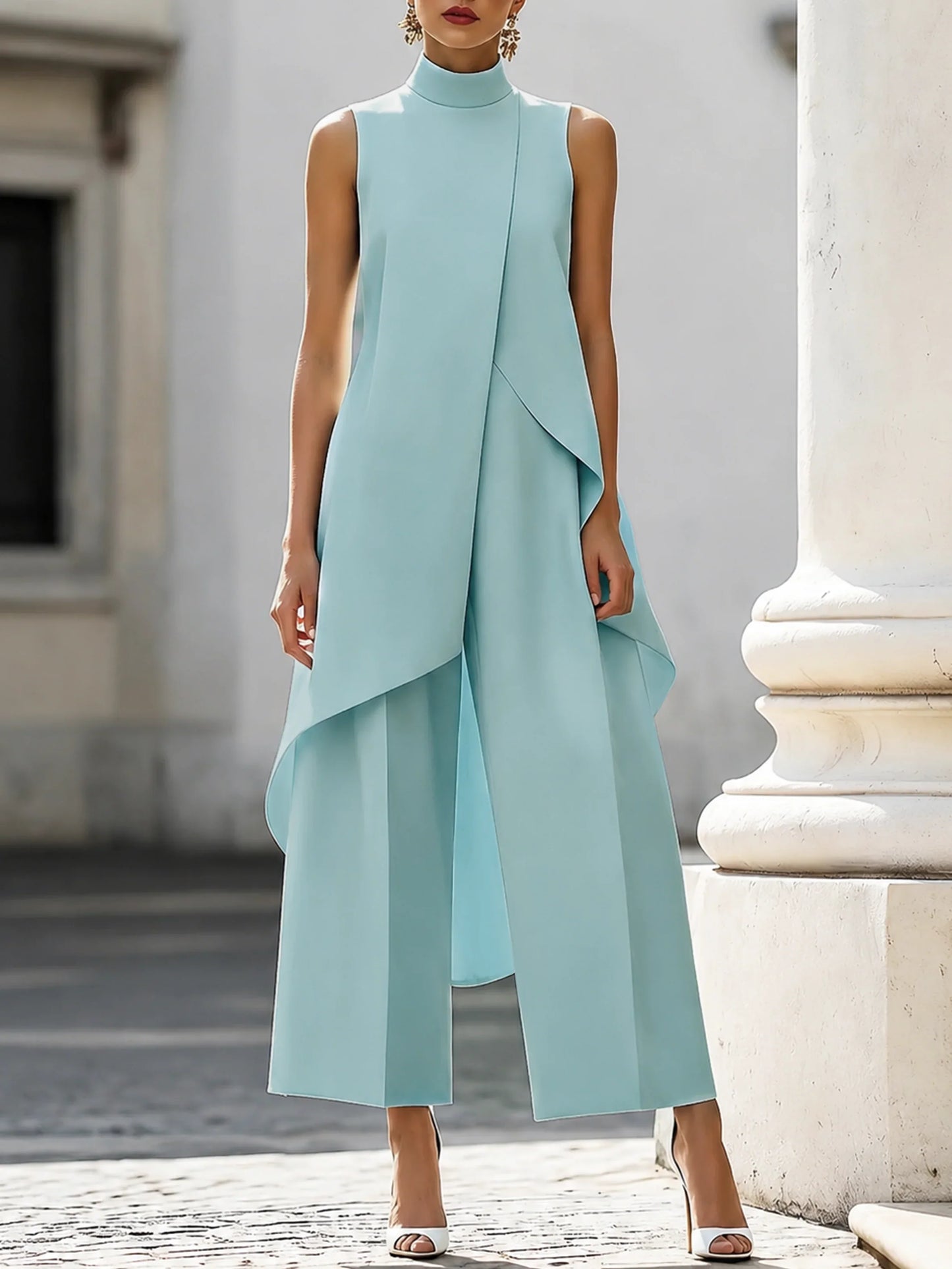 Sabrina Provenzano™ Sculpted High-Neck Co-ord Set for Effortless Polish