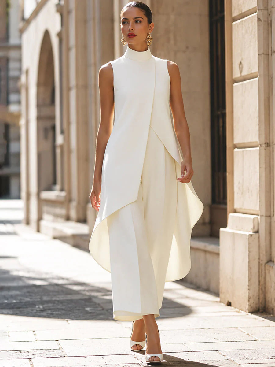 Sabrina Provenzano™ Sculpted High-Neck Co-ord Set for Effortless Polish