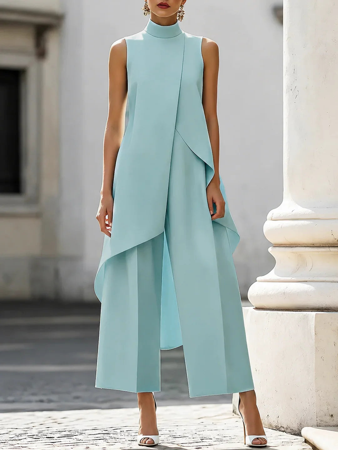 Sabrina Provenzano™ Sculpted High-Neck Co-ord Set for Effortless Polish