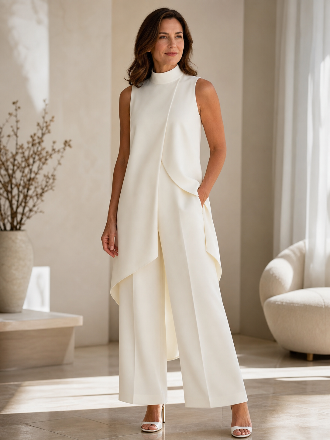 Sabrina Provenzano™ Sculpted High-Neck Co-ord Set for Effortless Polish