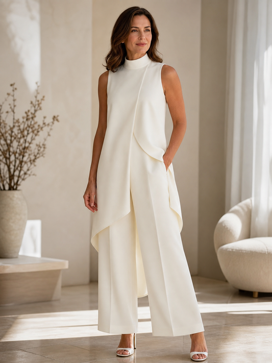 Sabrina Provenzano™ Sculpted High-Neck Co-ord Set for Effortless Polish