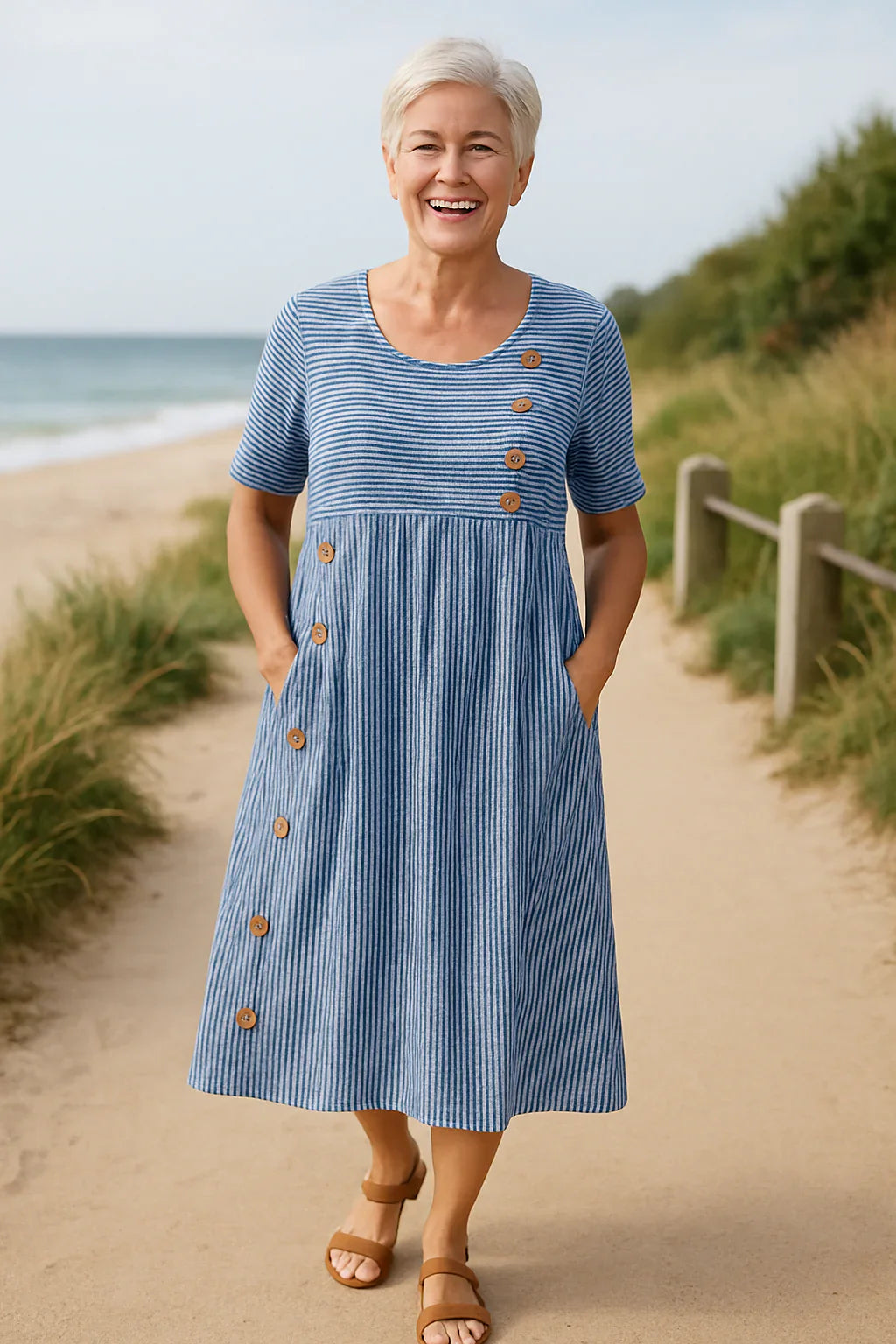 Sabrina Sirianni™ Elegant Midi Dress for Effortless Style