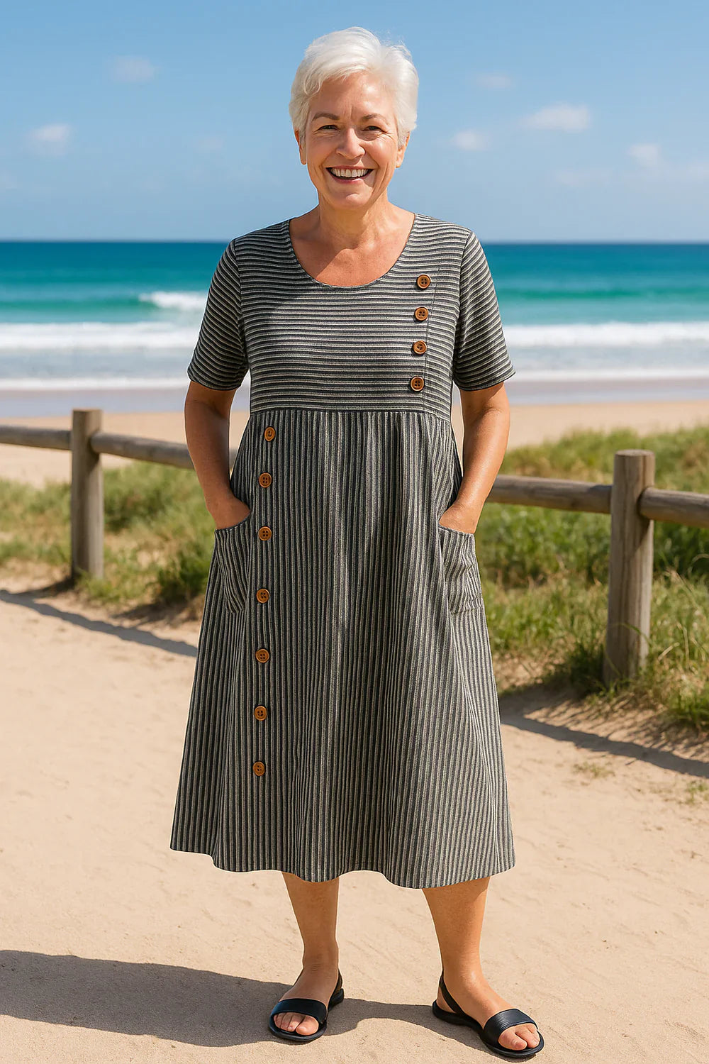 Sabrina Sirianni™ Elegant Midi Dress for Effortless Style