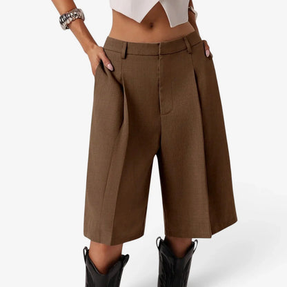 Sabrina Tailored Bermuda Shorts - main front view of breathable tailored bermuda shorts