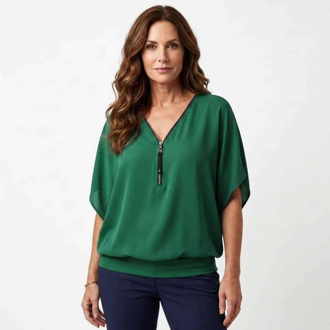 Sara Falivene™ Breathable Chiffon Top for Effortless Style