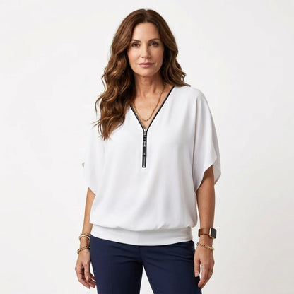 Sara Falivene™ Breathable Chiffon Top for Effortless Style