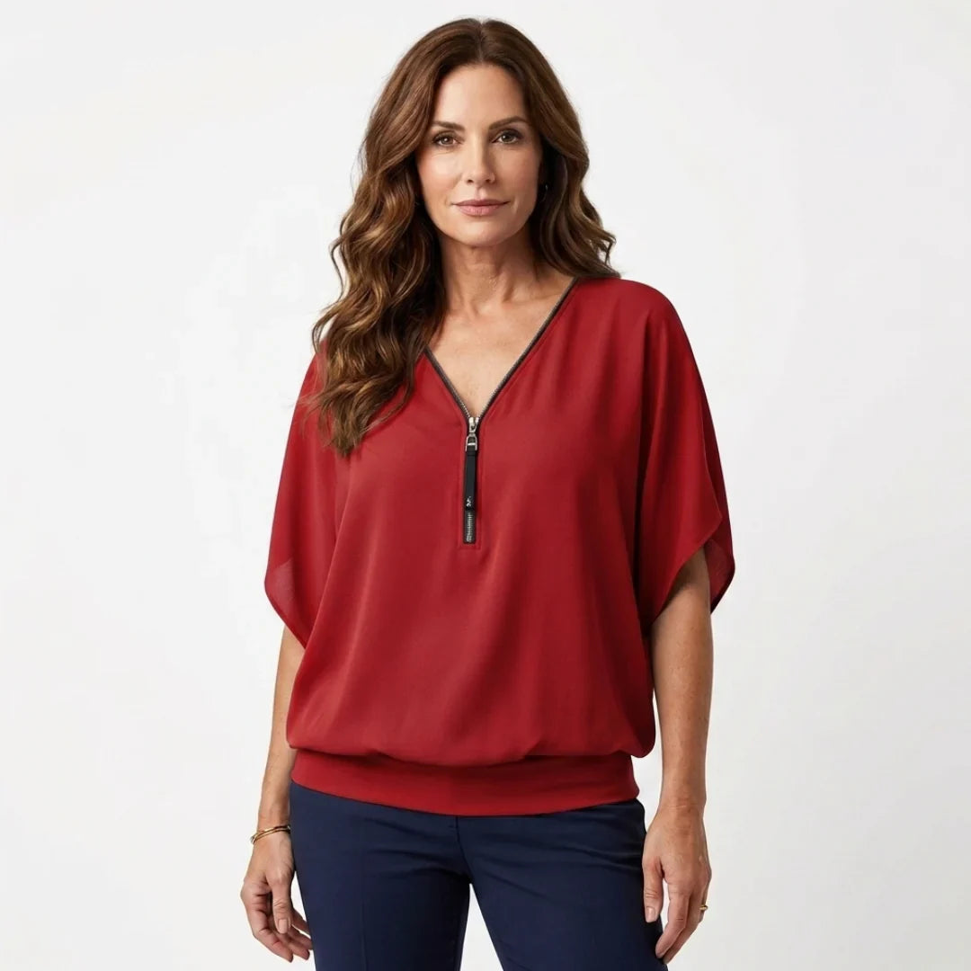 Sara Falivene™ Breathable Chiffon Top for Effortless Style
