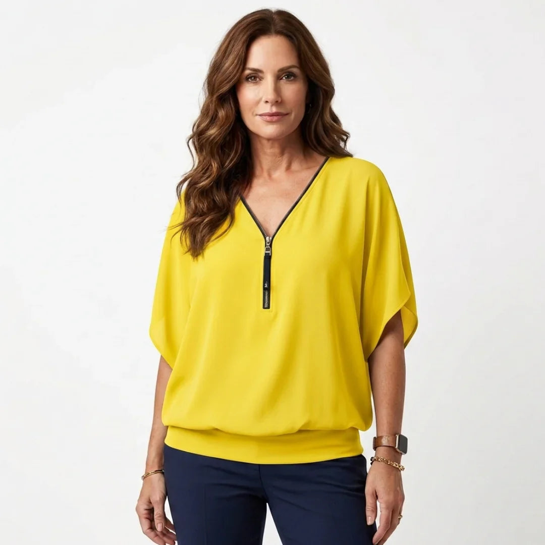 Sara Falivene™ Breathable Chiffon Top for Effortless Style