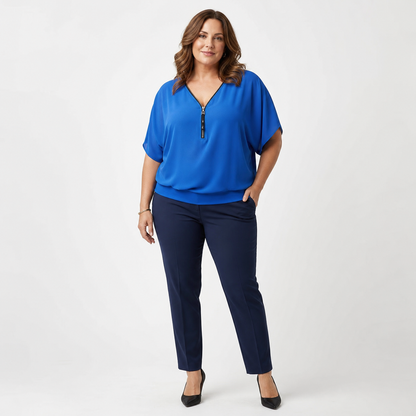 Sara Falivene™ Breathable Chiffon Top for Effortless Style