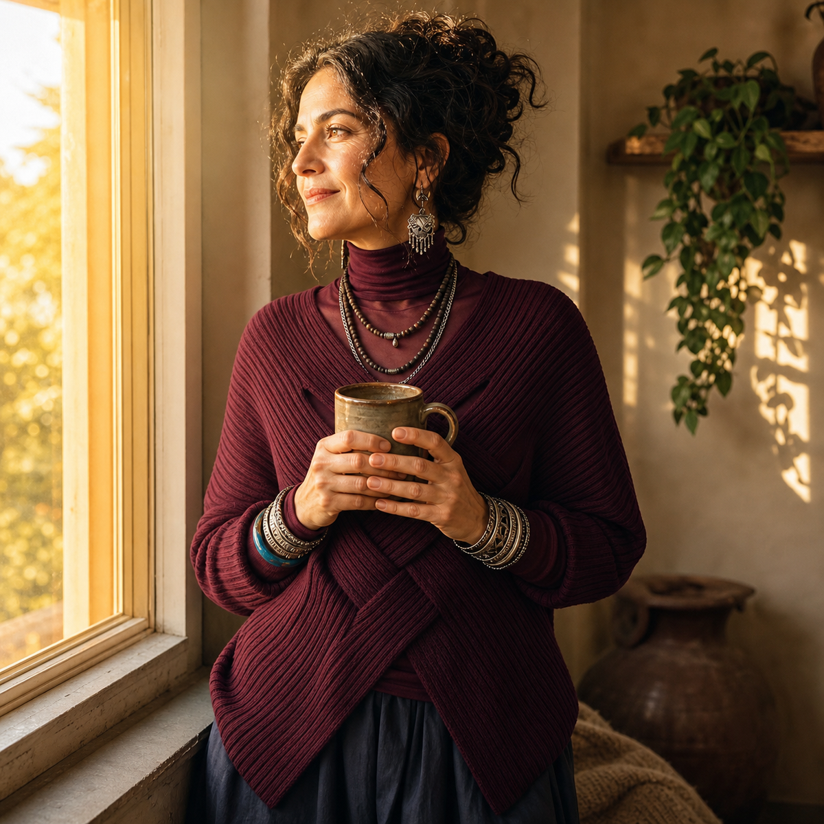 Saveria Bombieri™ Cozy Ribbed Batwing Sweater