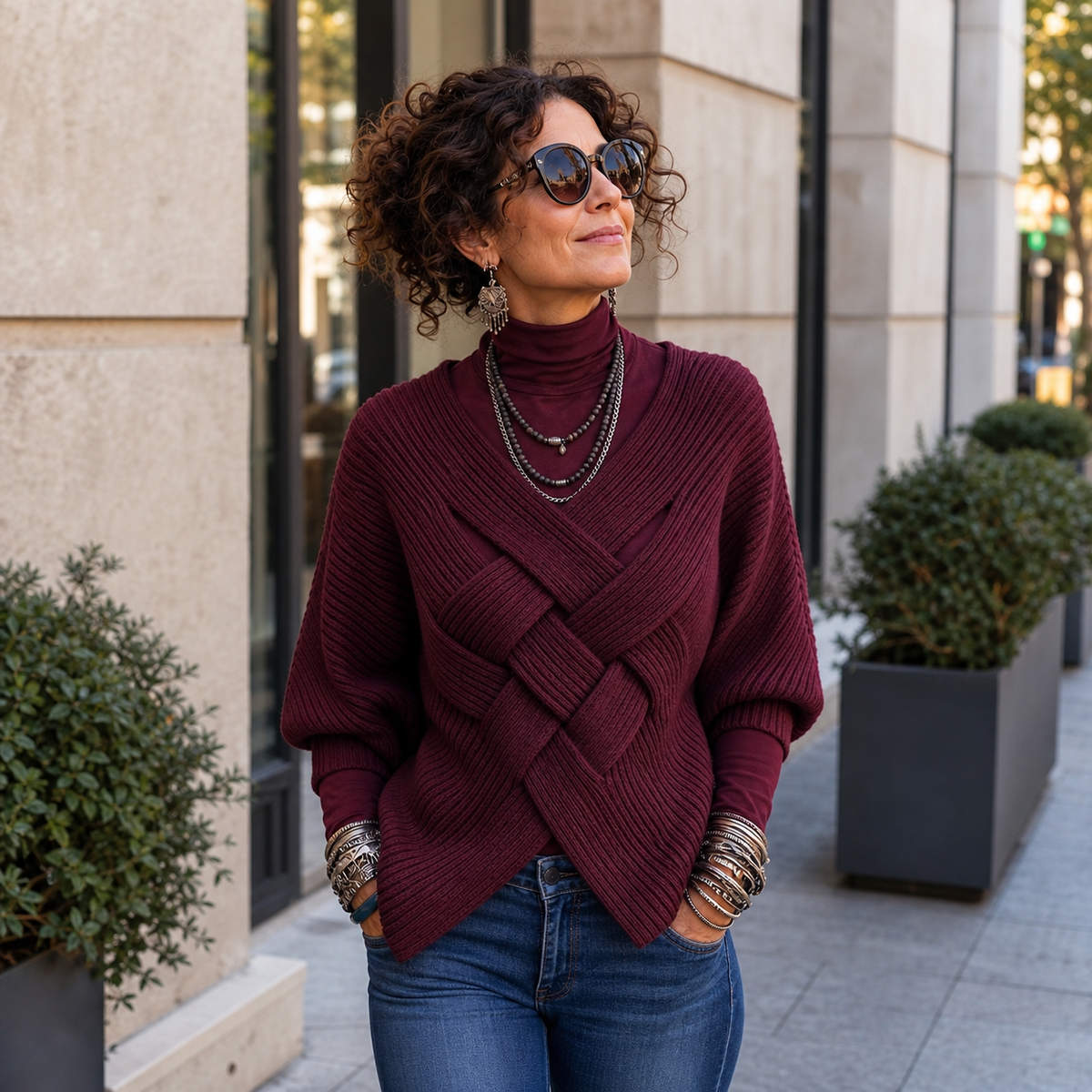 Saveria Bombieri™ Cozy Ribbed Batwing Sweater