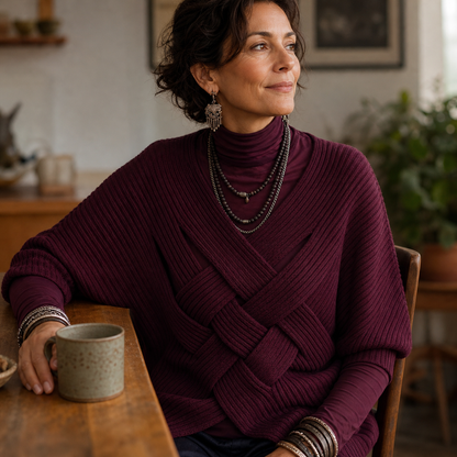 Saveria Bombieri™ Cozy Ribbed Batwing Sweater