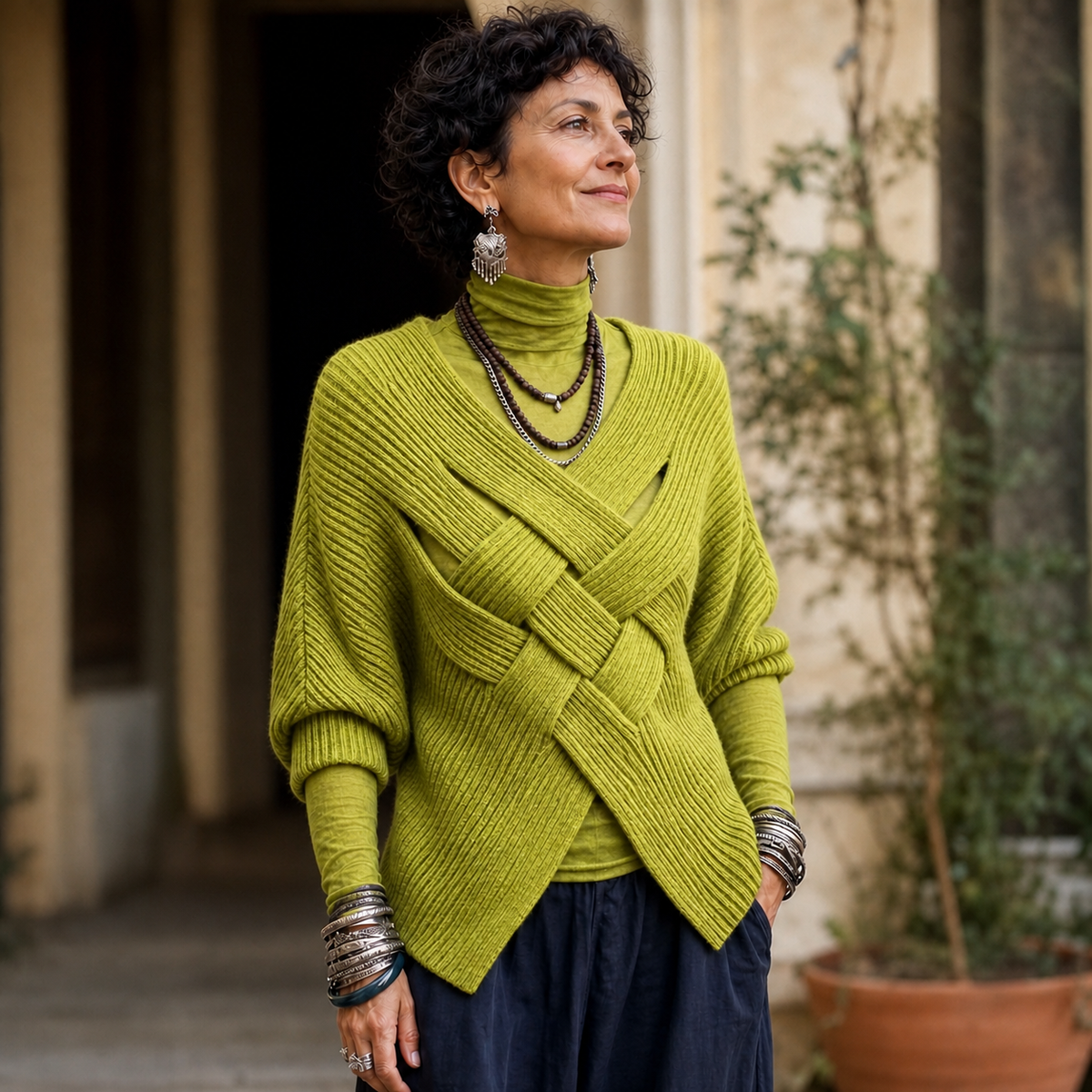 Saveria Bombieri™ Cozy Ribbed Batwing Sweater