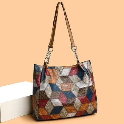 Seraphina Plus™ Elegant Patchwork Tote for Work and Weekend