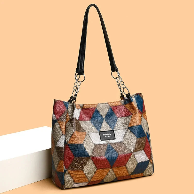 Seraphina Plus™ Elegant Patchwork Tote for Work and Weekend