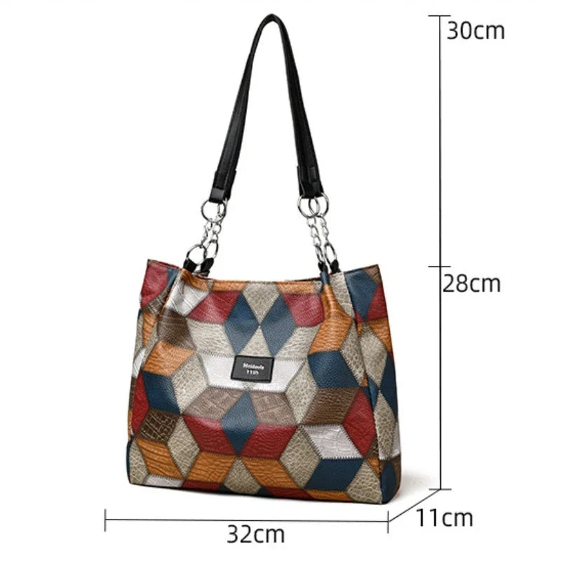 Seraphina Plus™ Elegant Patchwork Tote for Work and Weekend