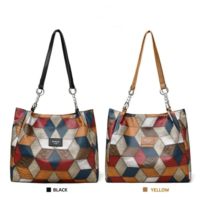 Seraphina Plus™ Elegant Patchwork Tote for Work and Weekend