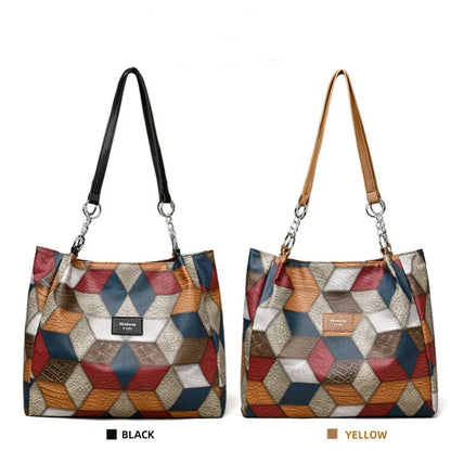 Seraphina Plus™ Elegant Patchwork Tote for Work and Weekend