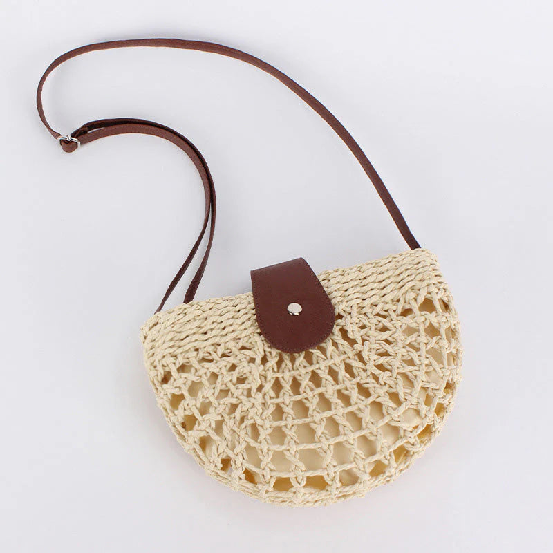 Seraphina Woven Crossbody Backpack for Women - bottom base view