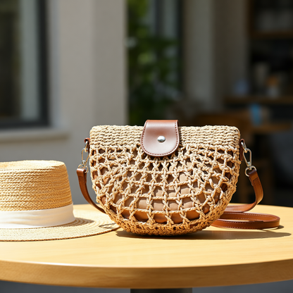 Seraphina Vale™ Woven Crossbody Backpack for Hands-Free Style