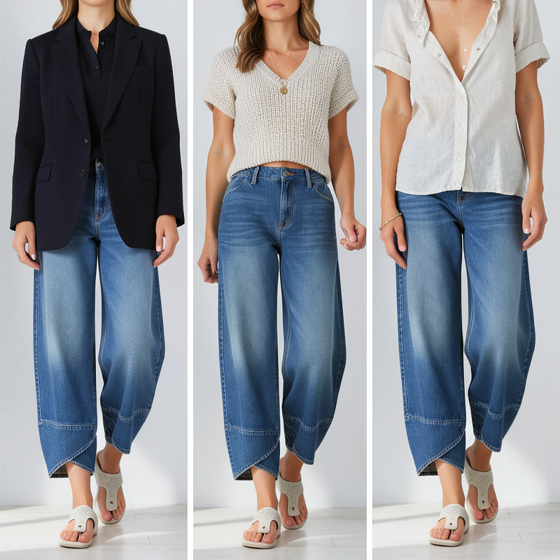 Serena Gallo™ Flattering Wide Leg Crossover Jeans