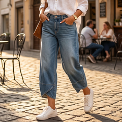 Serena Gallo™ Flattering Wide Leg Crossover Jeans