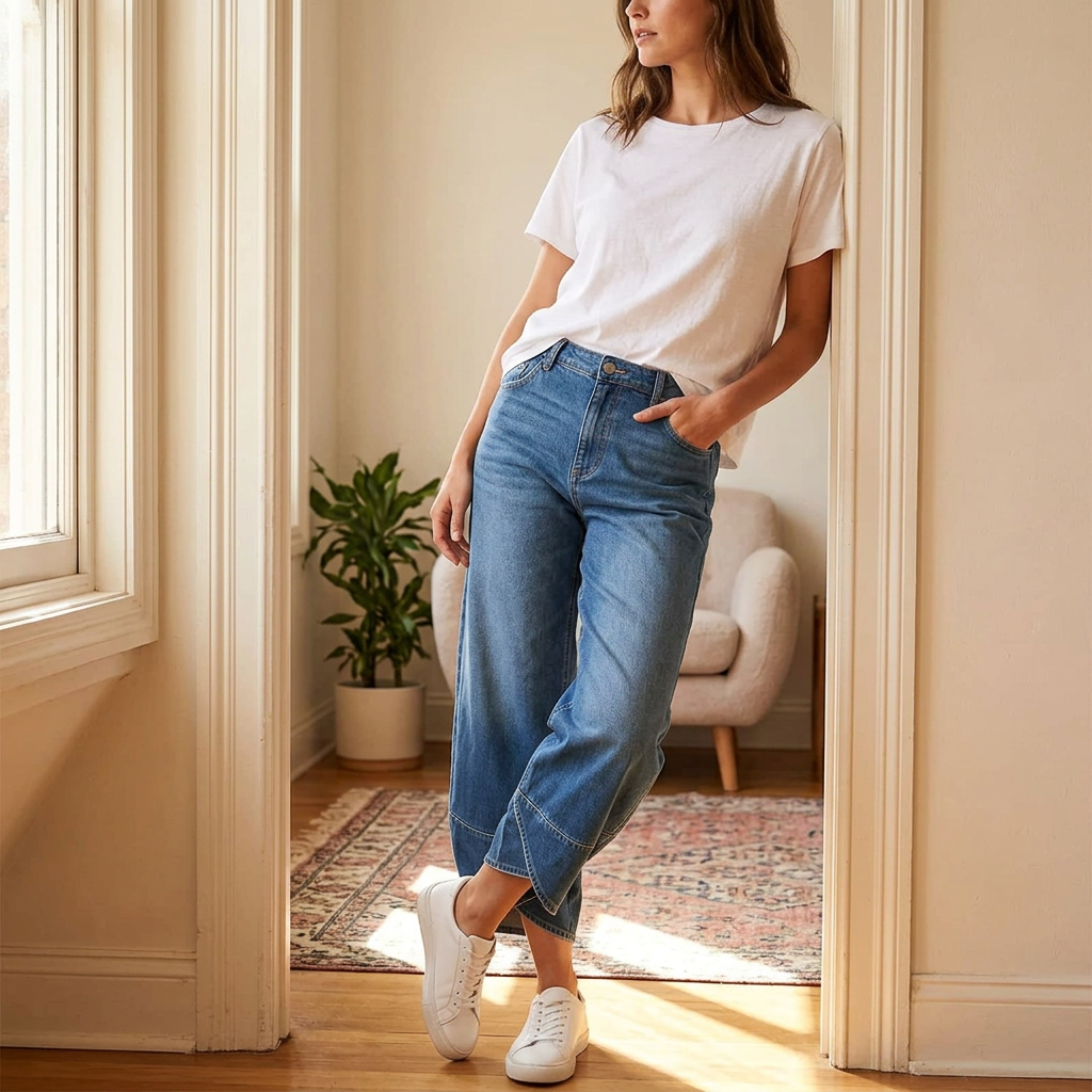 Serena Gallo™ Flattering Wide Leg Crossover Jeans