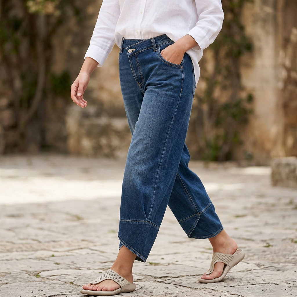 Serena Gallo™ Flattering Wide Leg Crossover Jeans