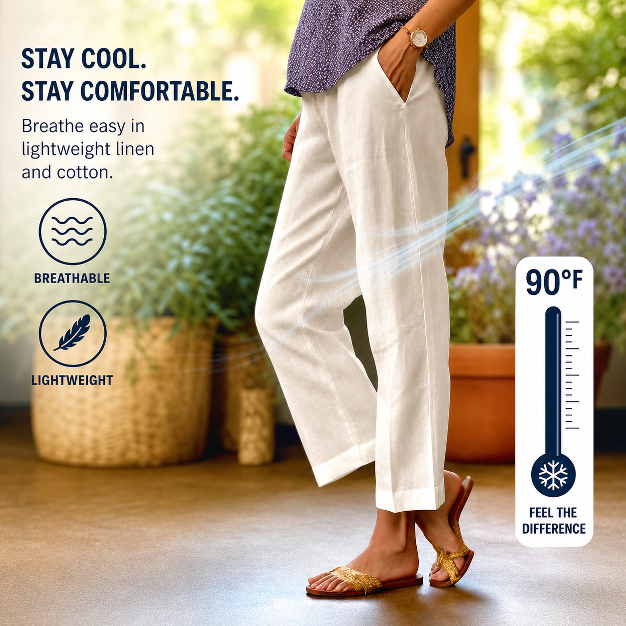 Sergia Favaretto™ Breathable Pants for Effortless Summer Style