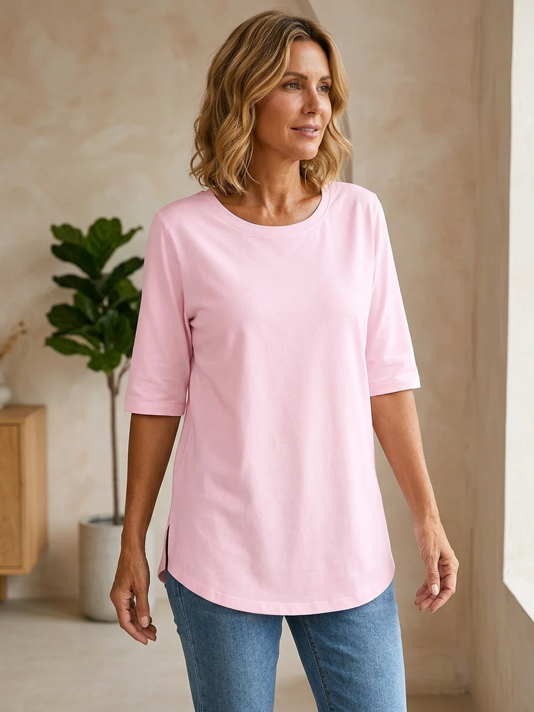 Skimella™ Everyday Comfort Tee with Flattering Arm Coverage