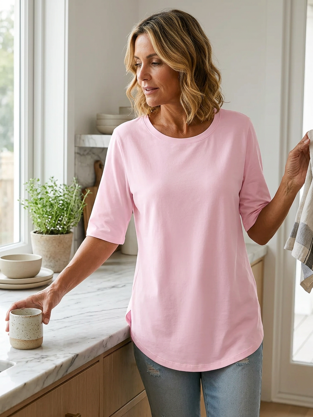 Skimella™ Everyday Comfort Tee with Flattering Arm Coverage