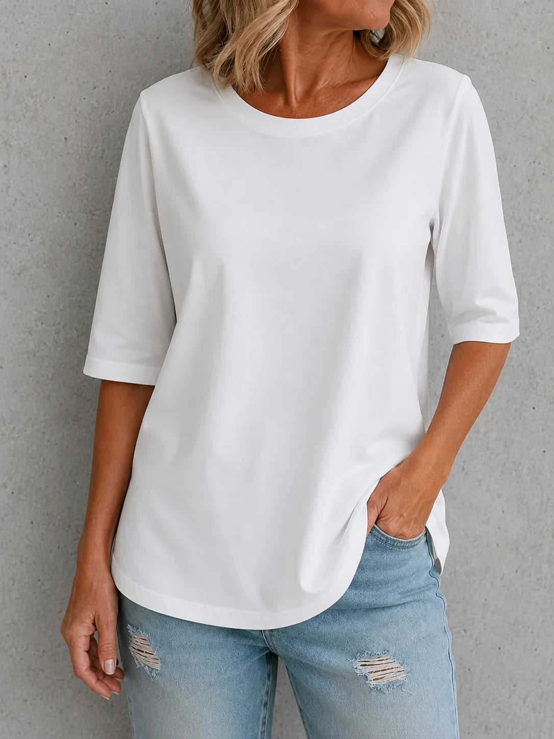 Skimella™ Everyday Comfort Tee with Flattering Arm Coverage