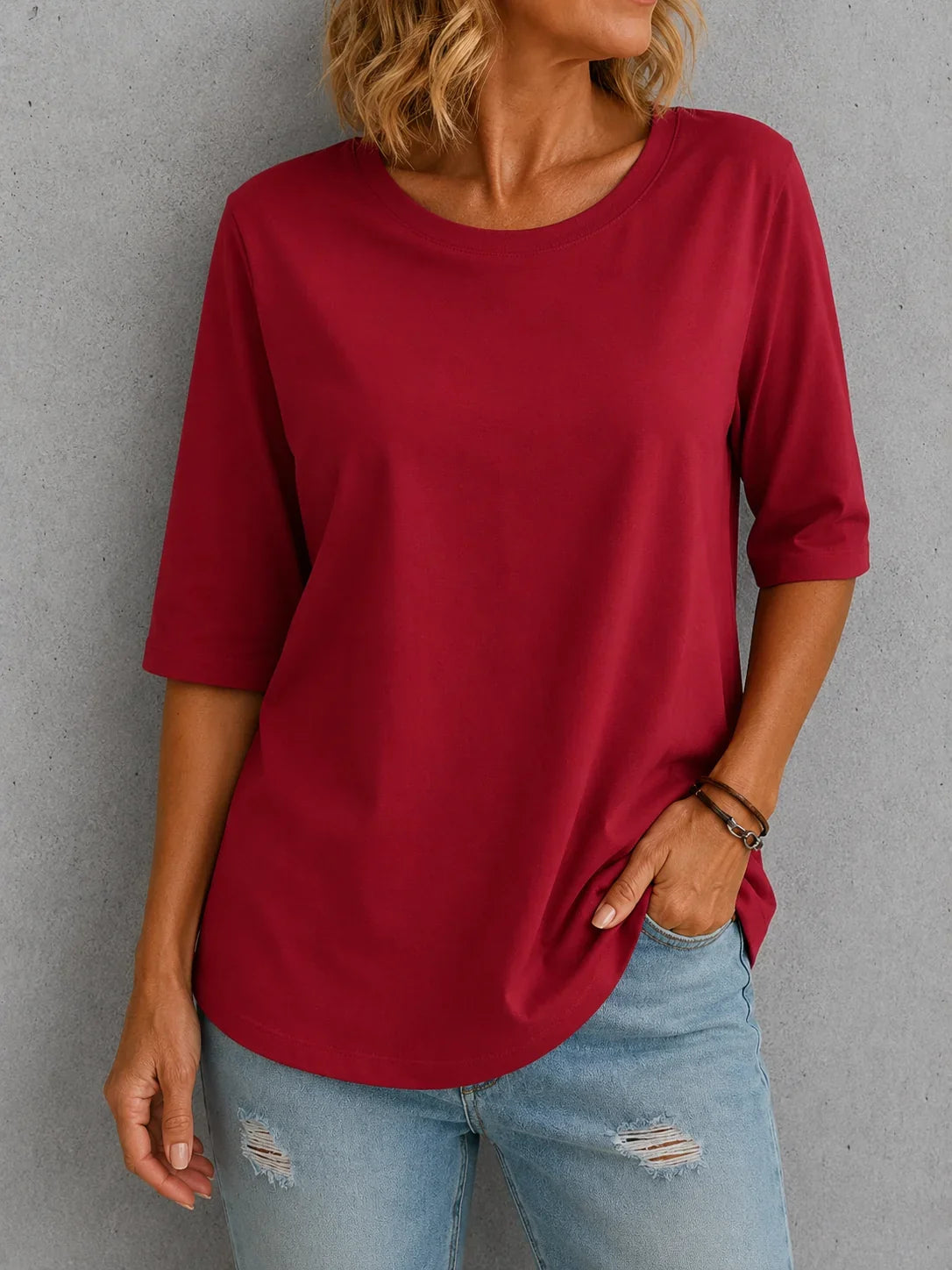 Skimella™ Everyday Comfort Tee with Flattering Arm Coverage
