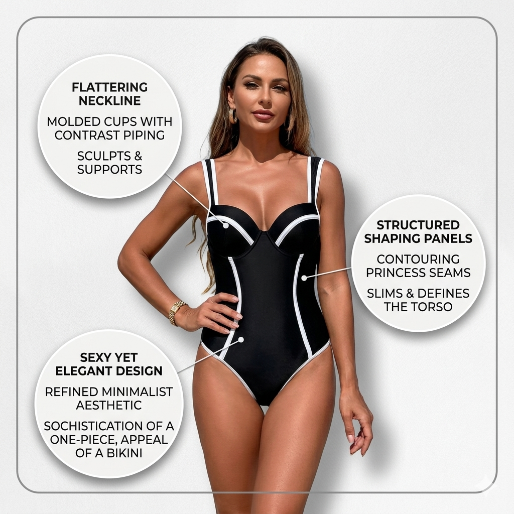 Slendella™ Slimming One-Piece Swimsuit for Beach Confidence