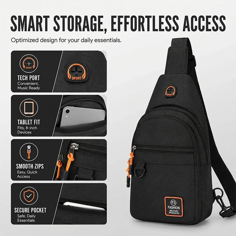 SlingGuard™ Multi-pocket Crossbody Sling for Essentials On the Go