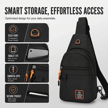 SlingGuard™ Multi-pocket Crossbody Sling for Essentials On the Go
