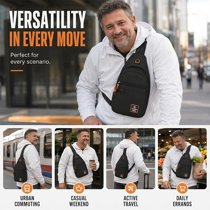 SlingGuard™ Multi-pocket Crossbody Sling for Essentials On the Go