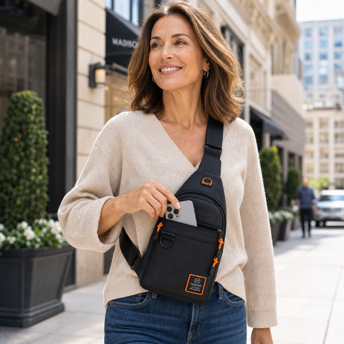 SlingGuard™ Multi-pocket Crossbody Sling for Essentials On the Go