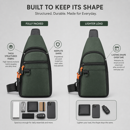 SlingGuard™ Multi-pocket Crossbody Sling for Essentials On the Go