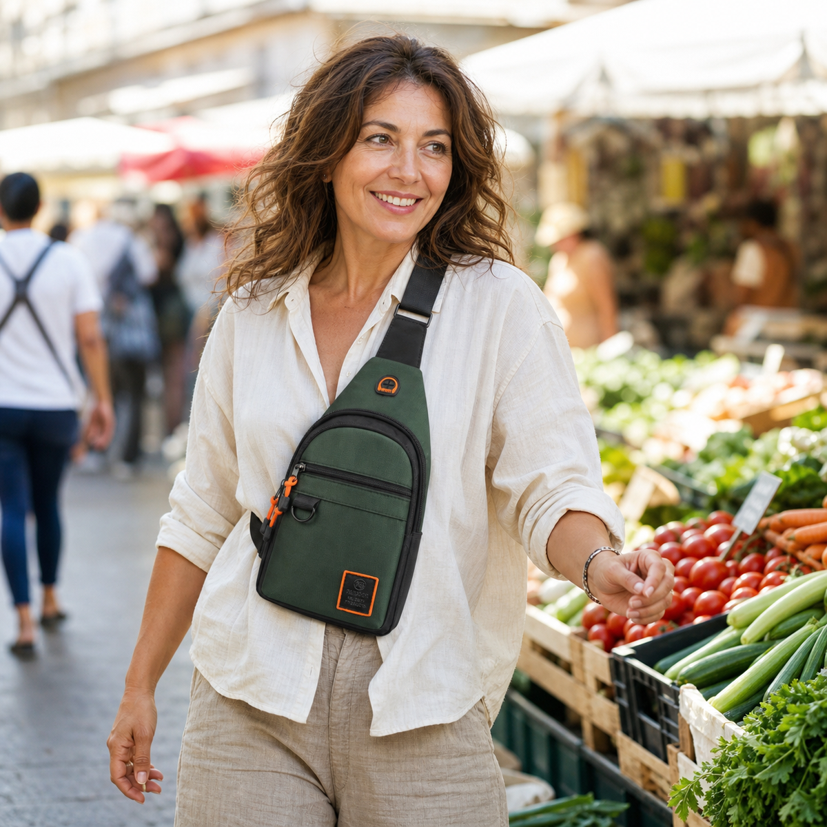SlingGuard™ Multi-pocket Crossbody Sling for Essentials On the Go