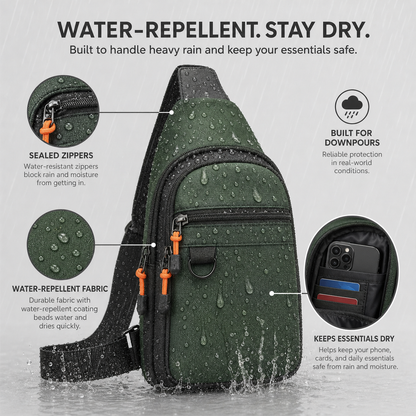 SlingGuard™ Multi-pocket Crossbody Sling for Essentials On the Go