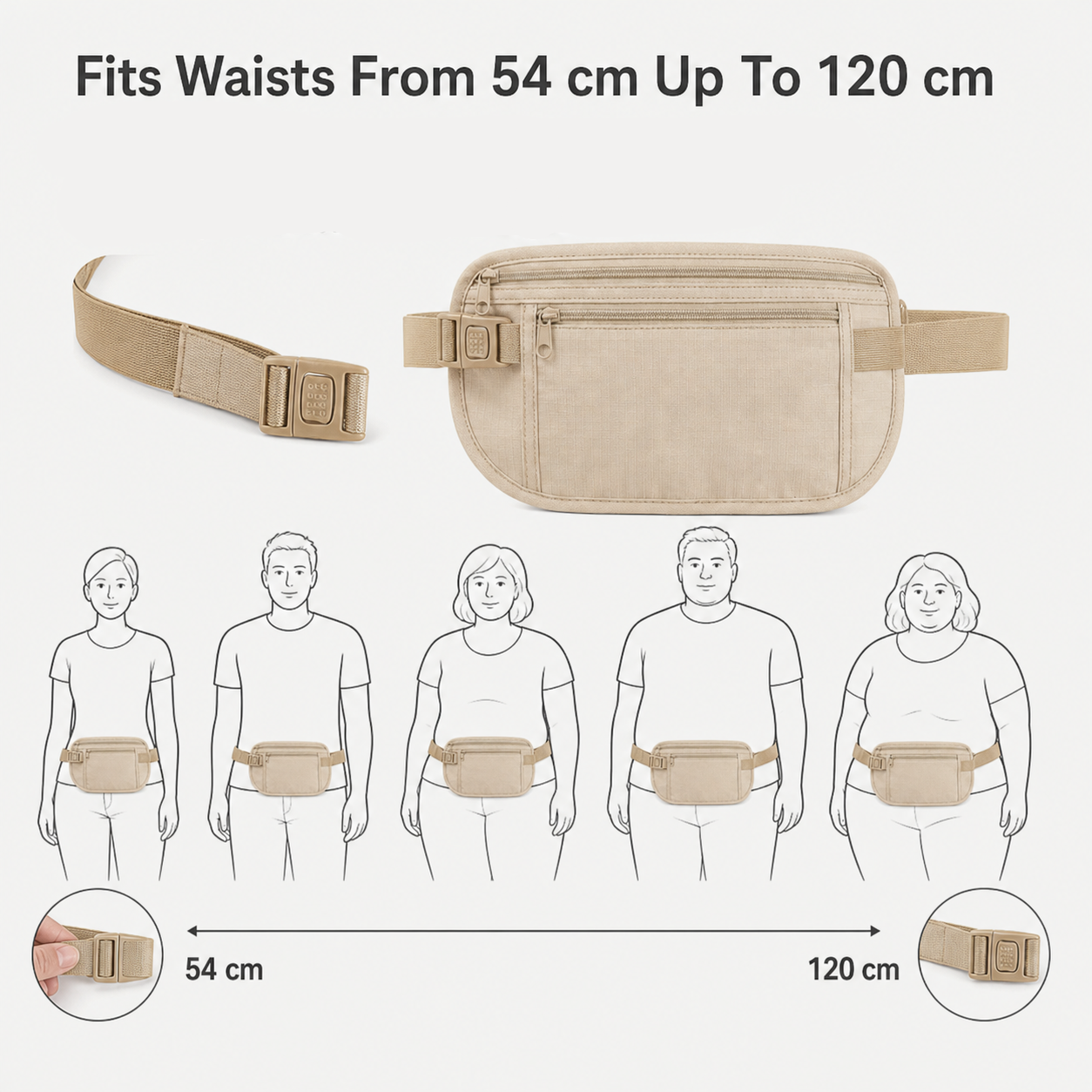 StashGuard™ RFID Blocking Money Belt for Worry-Free Travel