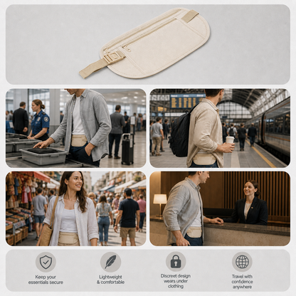 StashGuard™ RFID Blocking Money Belt for Worry-Free Travel